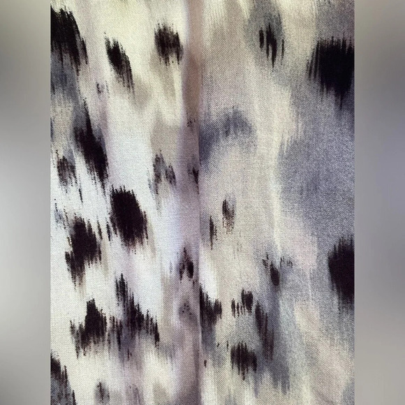 Akualani bohemian maxi dress animal print straps v neck viscose black white M - Picture 5 of 9